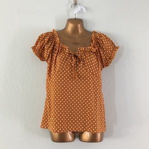 Polka Dot Blouse in Burnt Orange